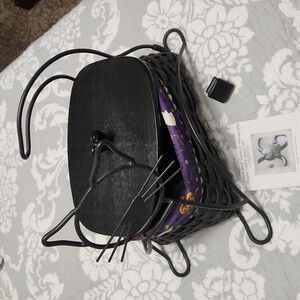 Longaberger Wrought Iron Black Cat Halloween Basket used and 2008 Halloween knob